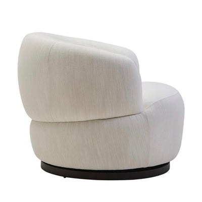 Bordo Textured Cream Curved Swivel Chair