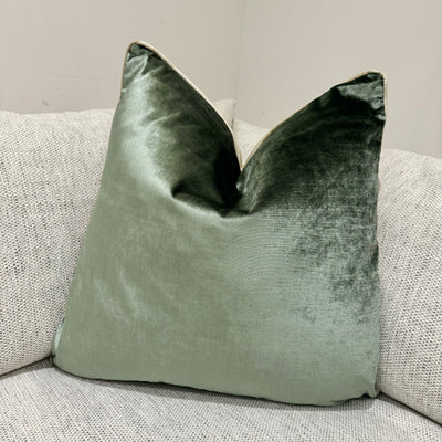 Double Sided Velvet Sage/Gold Cushion