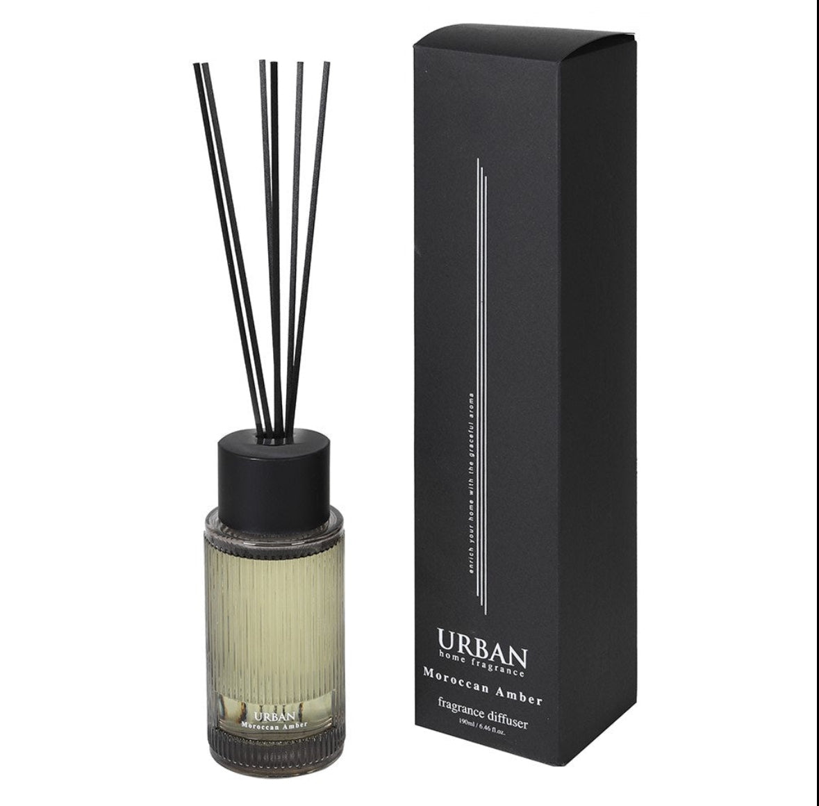 Urban Amber Ribbed Glass Reed Diffuser Sml