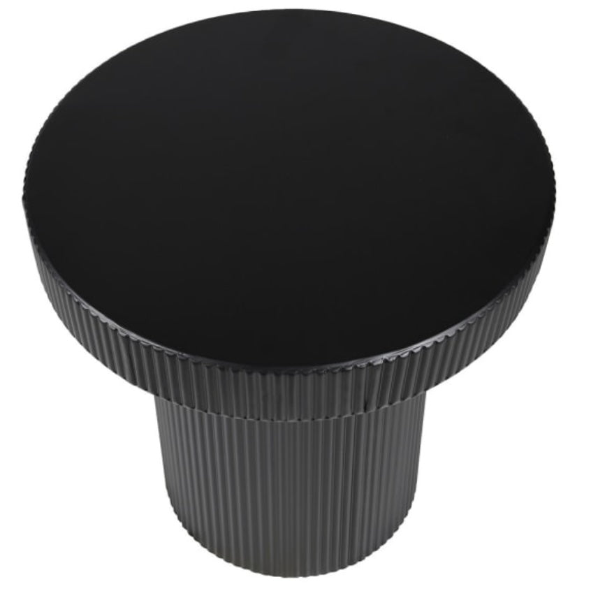 Black Ribbed Edge Side Table