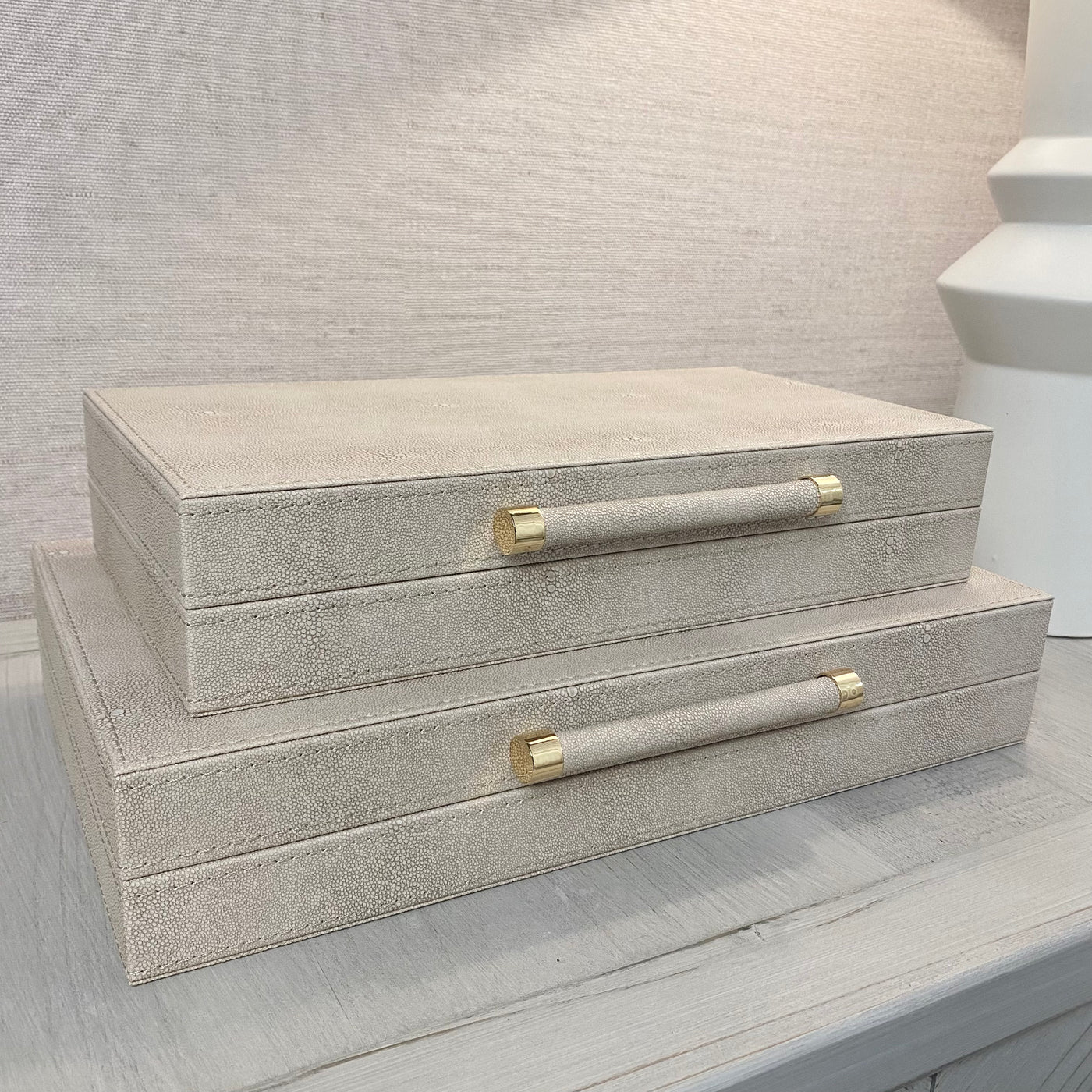 Set of 2 Shagreen Boxes