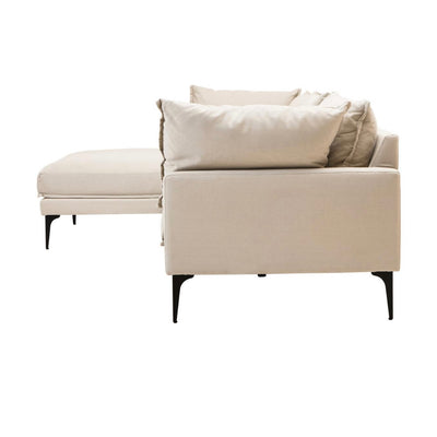 Troyes Cream Three Seat Left Chaise Sofa