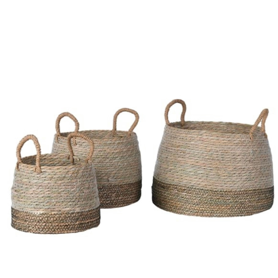 Natural Woven Storage Baskets – Set of 3
