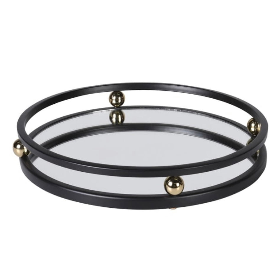 Black Art Deco Mirror Tray