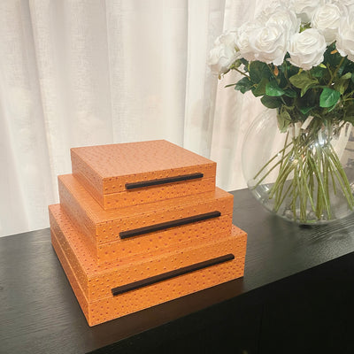 Set of 3 Orange Boxes