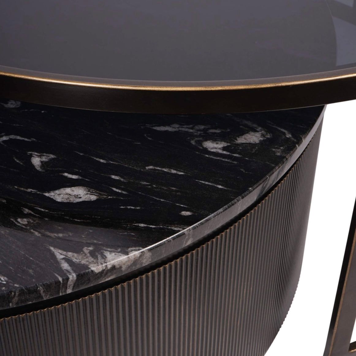 Belvedere Black Set of 2 Nesting Coffee Tables