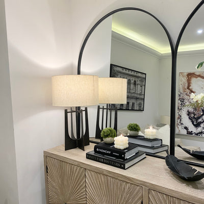 Black Large Arched Mirror