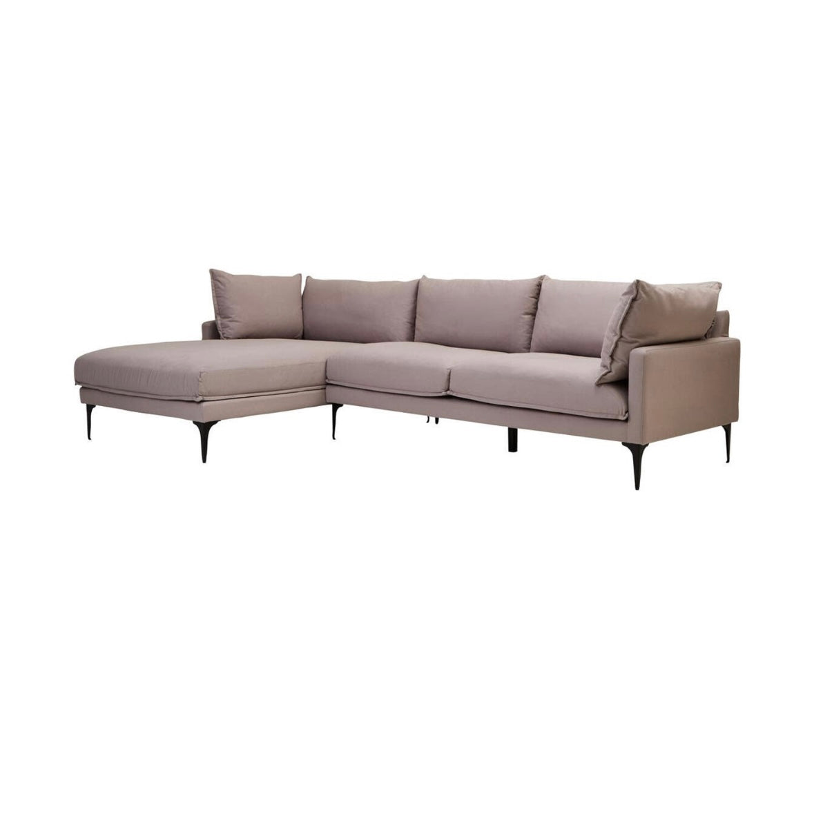 Troyes Grey Three Seat Left Chaise Sofa