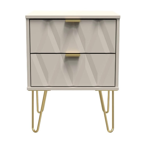 Victoria Diamond 2 Drawer Bedside Table (6 Colours)