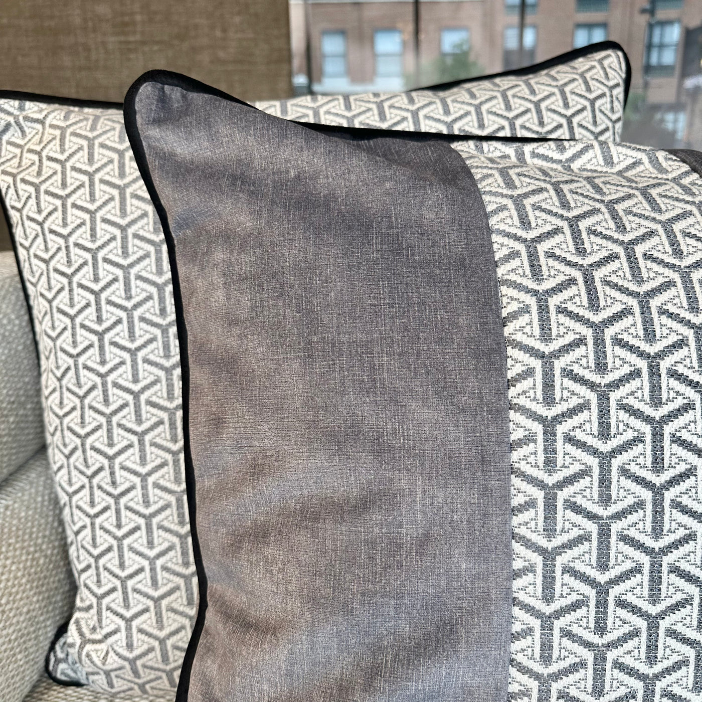 Andrew Martin Monte Storm Stripe Bespoke Cushion