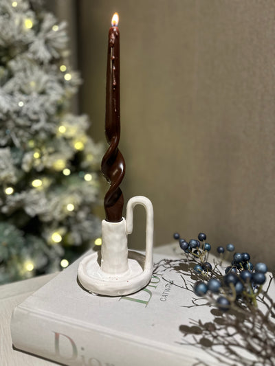 Cream Candle Holder