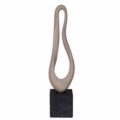 Abstract Loop Sculpture on Black Base