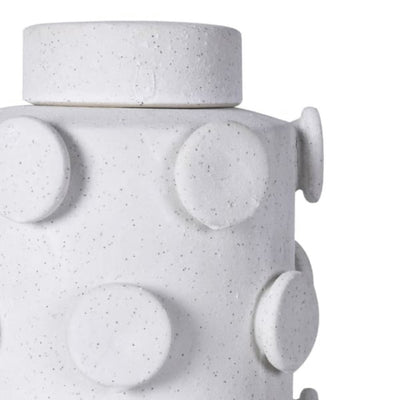 Small Ceramic Circles Lidded Jar