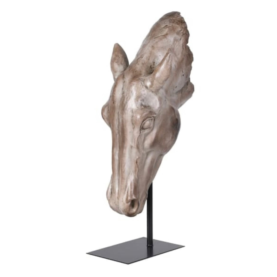 Horse Head Sculpture on Stand