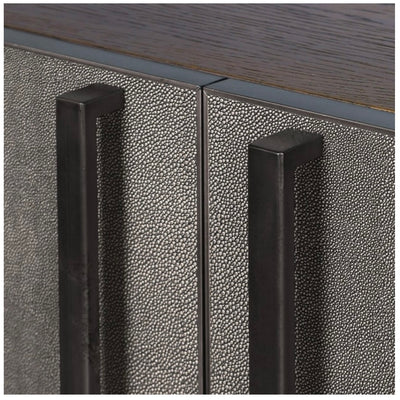 Grey Shagreen Effect Sideboard with Black Frame