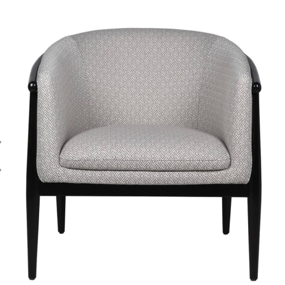 Grey Patterned Curve Chair