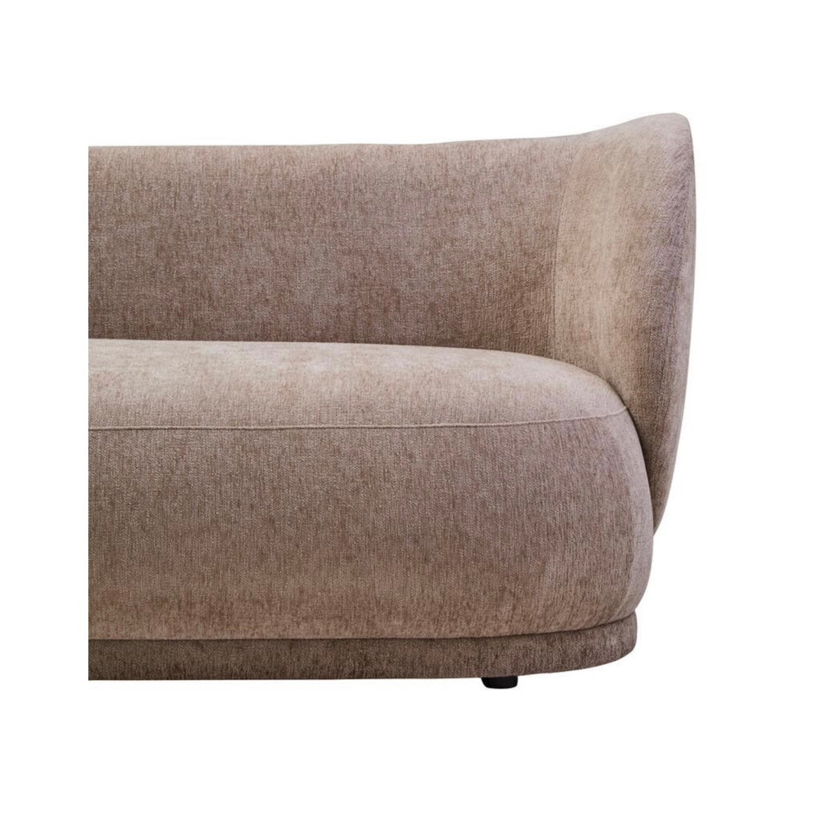 Delray Deep Stone Chenille Curved Three Seater Sofa