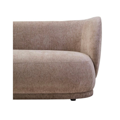 Delray Deep Stone Chenille Curved Three Seater Sofa