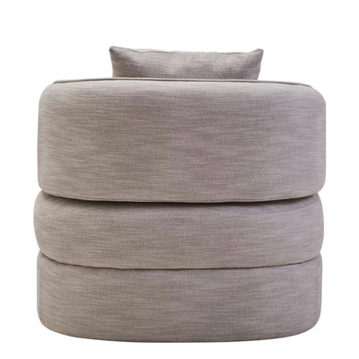 Bilani Grey Linen Effect Curved Chair