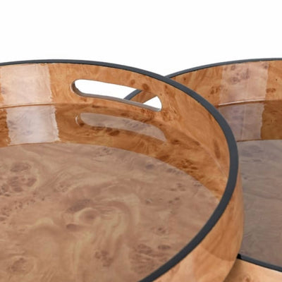 Set of 2 Burl Trays
