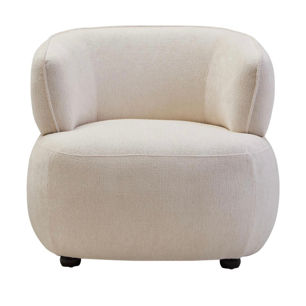 Dasha Ivory Chenille Curved Chair