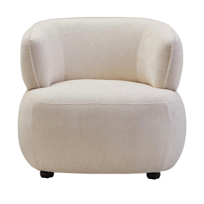 Dasha Ivory Chenille Curved Chair