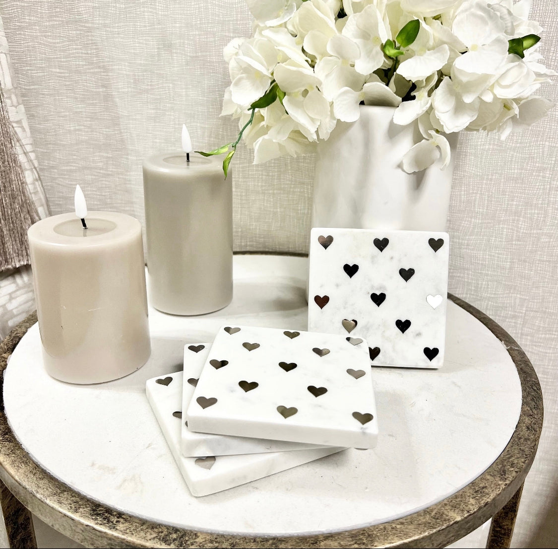 Heart Marble Coasters-Set of 4