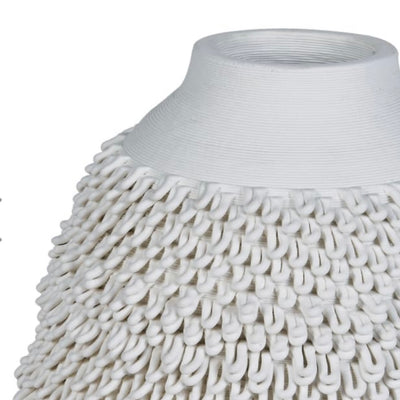 Textured White Loop Vase Large