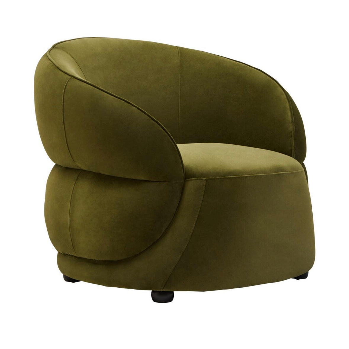 Darla Forest Green Curved Velvet Chair