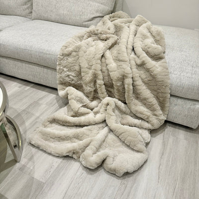 Taupe Cloud Faux Fur Throw