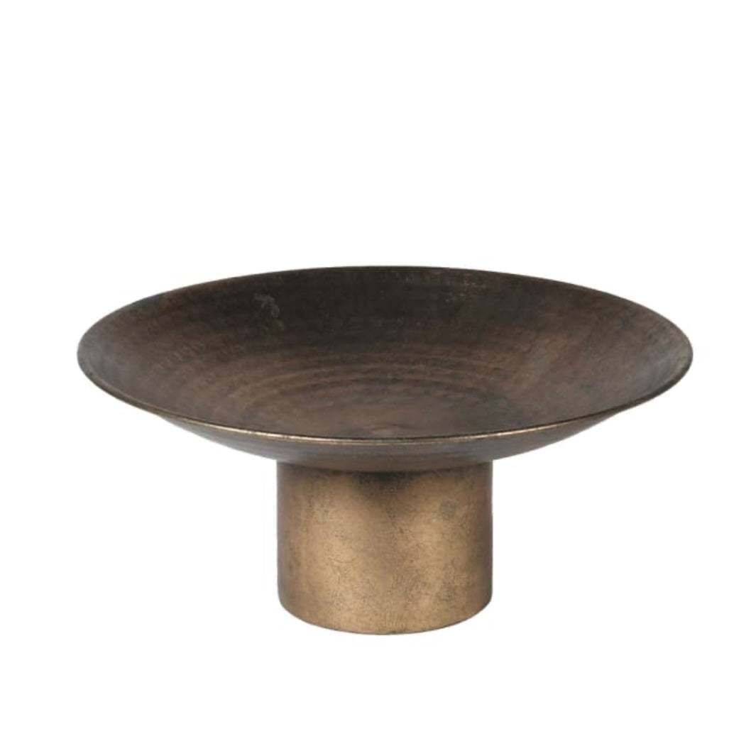 Antique Gold Round Metal Bowl