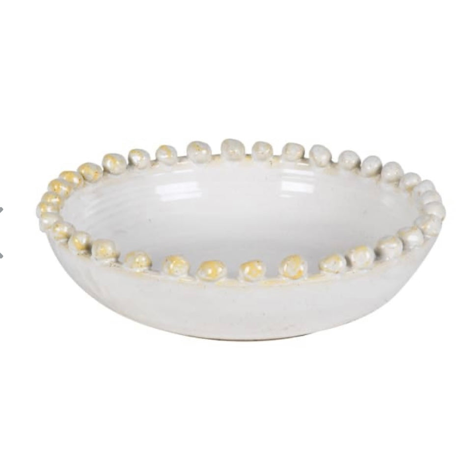 Ivory Slip Bobble Edge Bowl