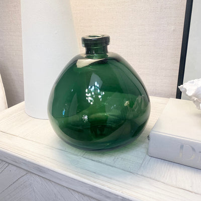 Moss Green Hand Blown Vase