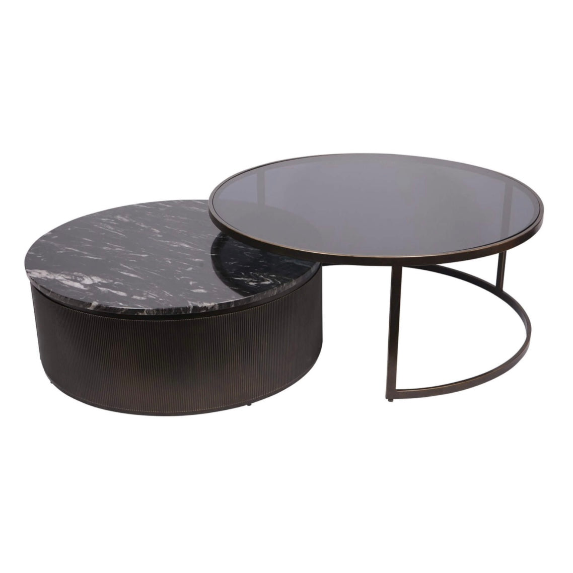 Belvedere Black Set of 2 Nesting Coffee Tables