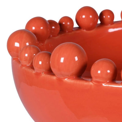 Orange Ceramic Bobble Bowl