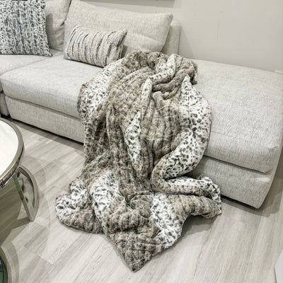 Natural Tactile Faux Fur Throw