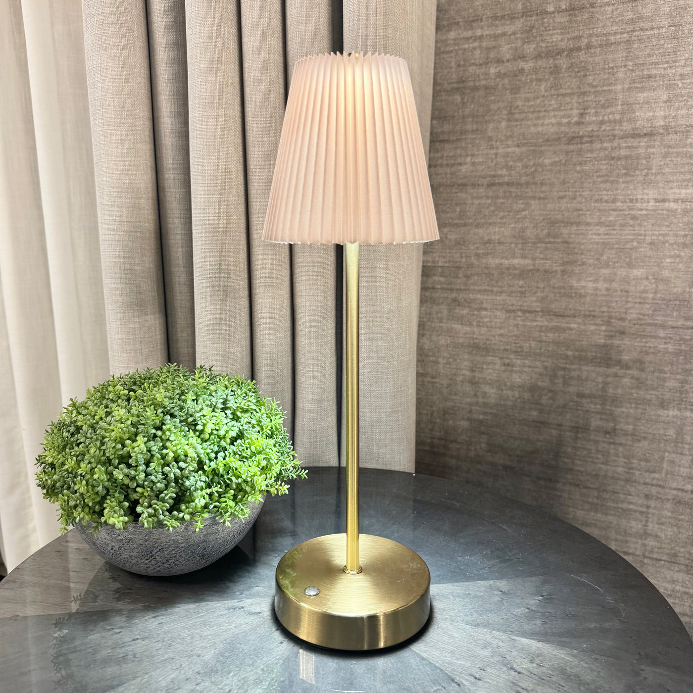 Taupe & Gold LED Touch Lamp