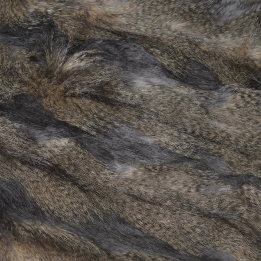 Textured Mixed Brown Faux Fur Throw