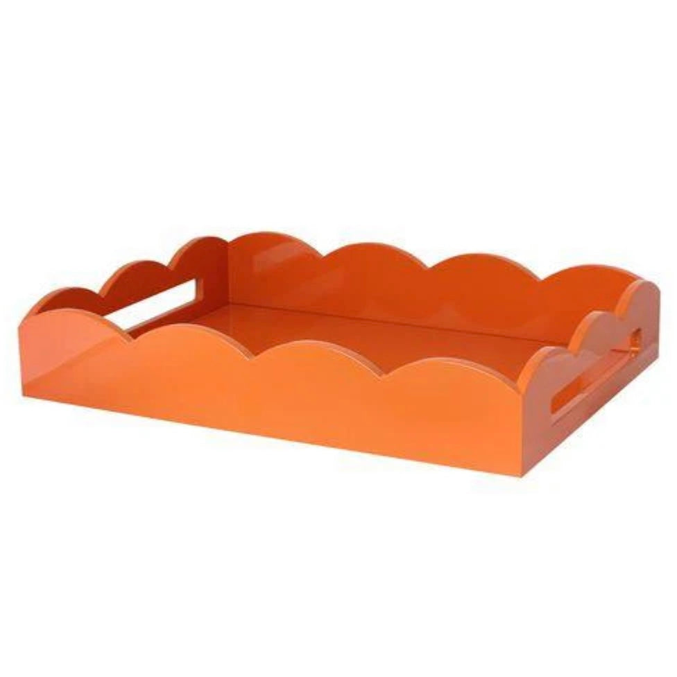 Addison Ross Orange Medium Lacquered Scallop Serving Tray