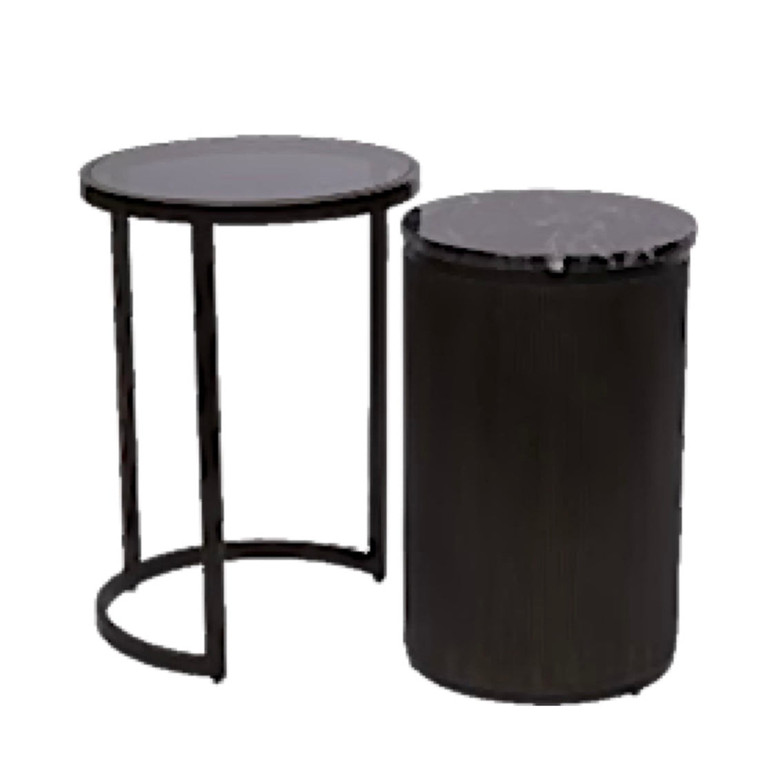 Belvedere Black Set of 2 Nesting Side Tables