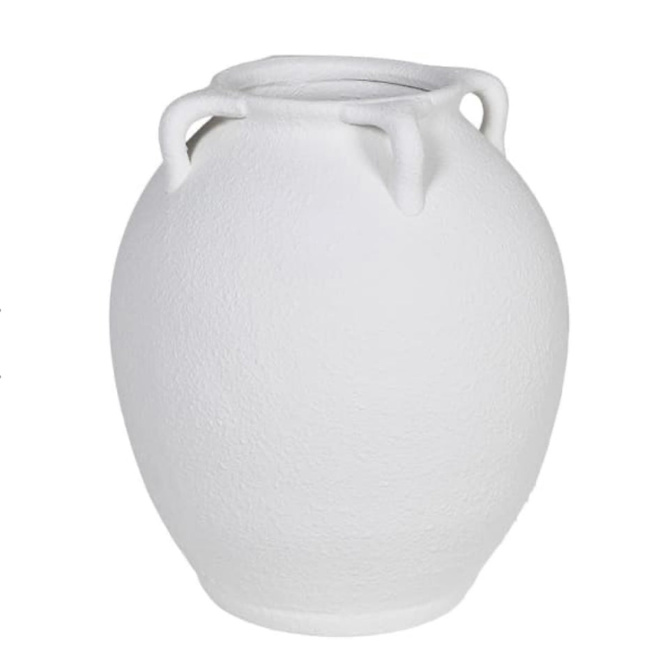 Terracotta White Vase