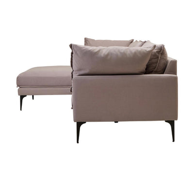 Troyes Grey Three Seat Left Chaise Sofa