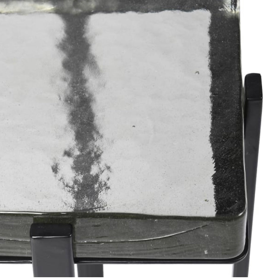 Ice Block Glass Side Table