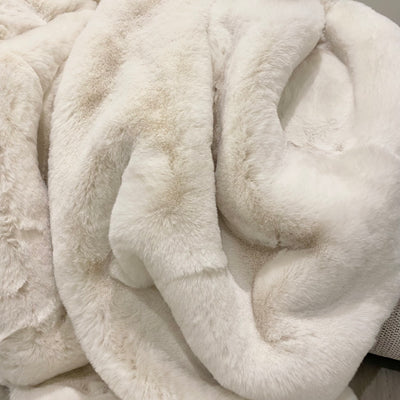 Malini Chunky White Rabbit Faux Fur Throw