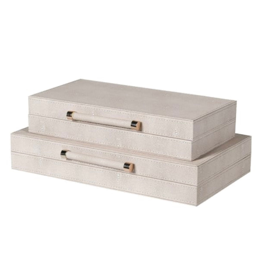 Set of 2 Shagreen Boxes