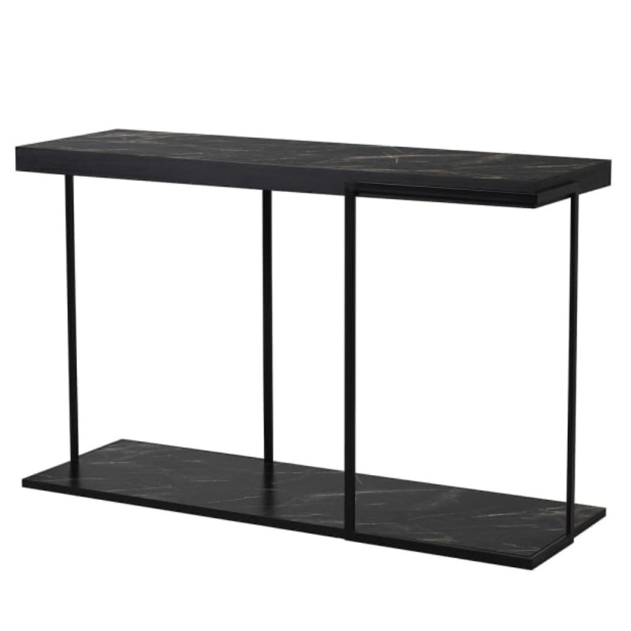 Black Marble Effect Console Table