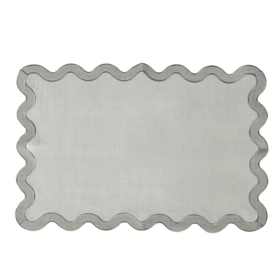 Set of 4 Sage Scallop Placemats
