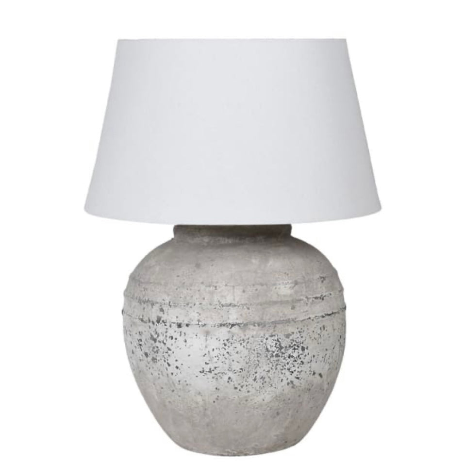 Distressed Stone Table Lamp