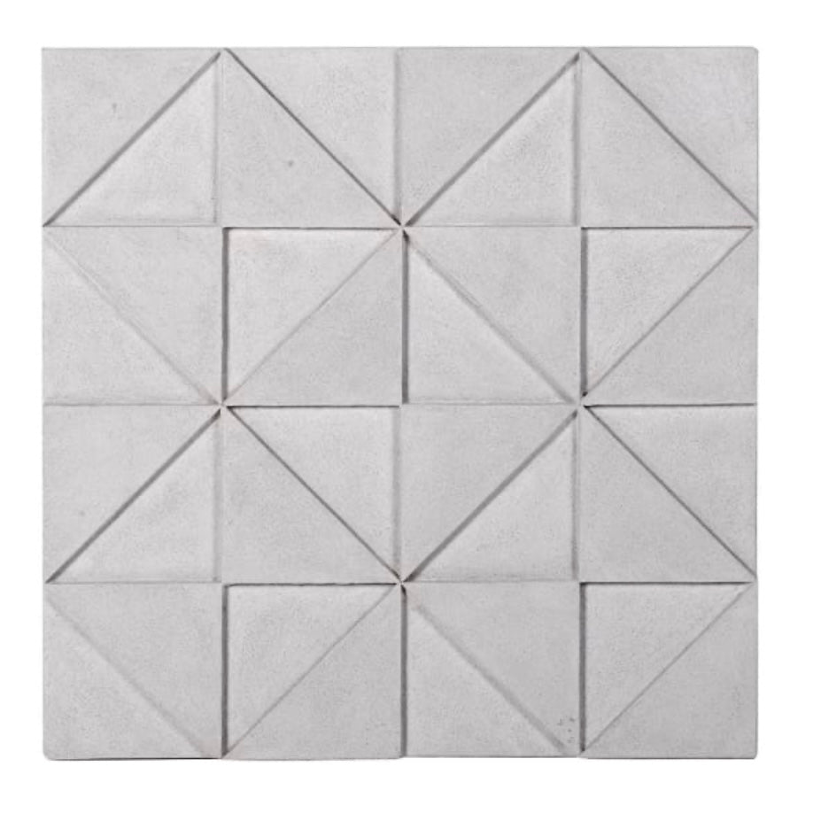 Concrete Wall Art with Raised Triangle Design