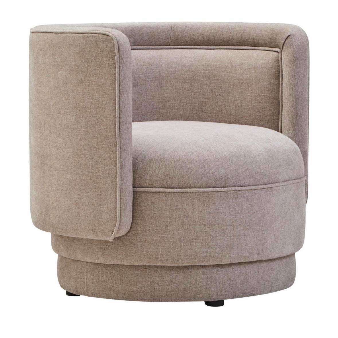 Drake Taupe Chenille Curved Chair